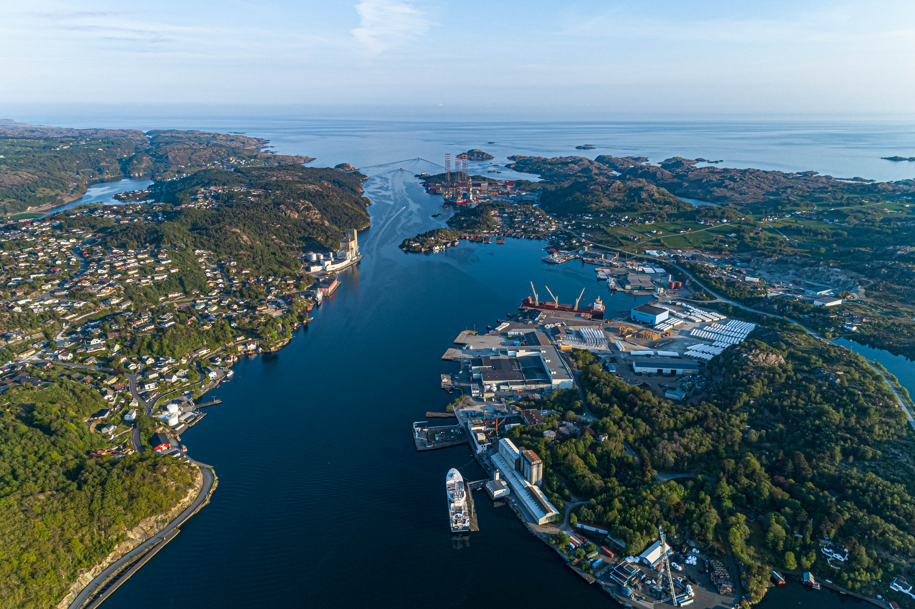 Dronefoto av Ytre havn