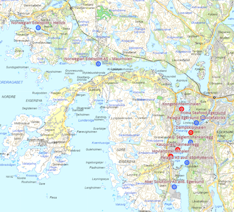 ISPS-anlegg i Egersund havn. Er også beskrevet i løpende tekst.